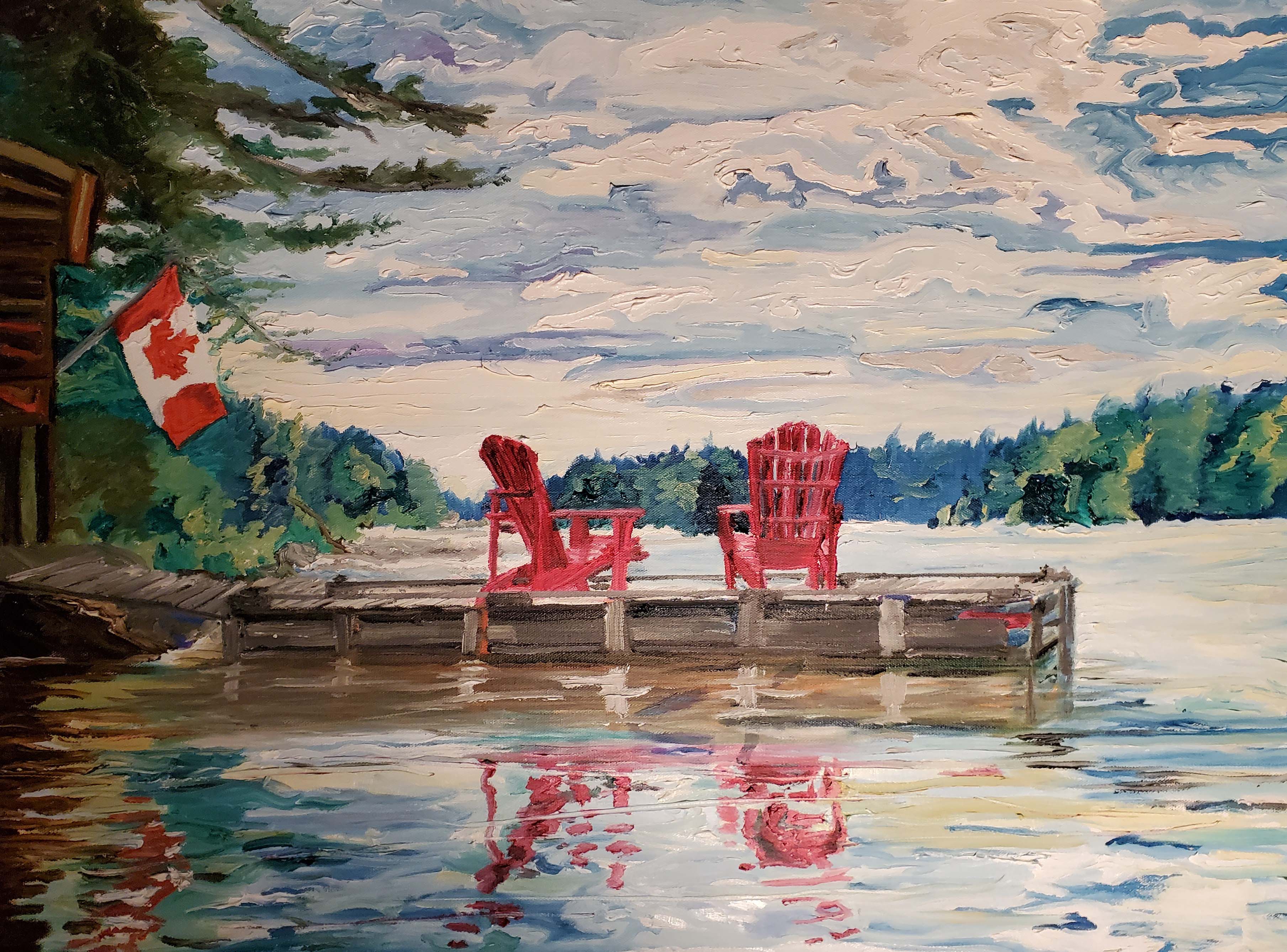 painting birch tree fall